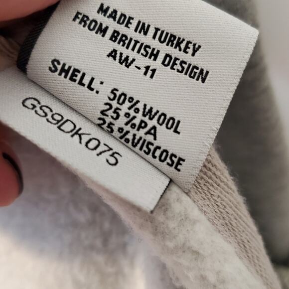 Superdry Grey fleece lined grey knit front sweater jacket Size Large coatigan - Picture 6 of 12